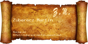 Zuberecz Martin névjegykártya