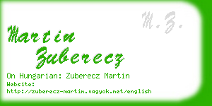 martin zuberecz business card